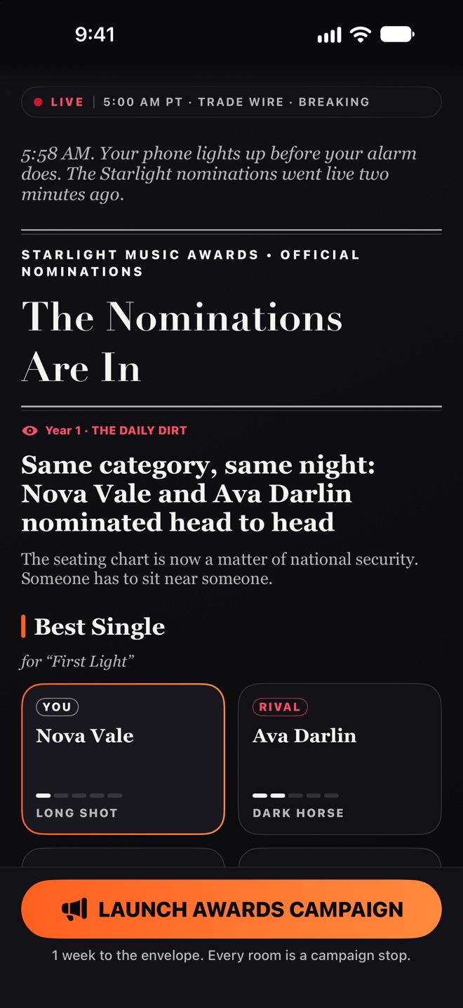 Starlight Music Awards nominations: you versus your rival